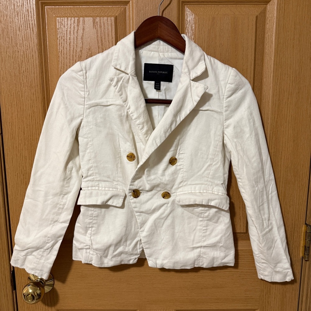 Banana Republic Cream Blazer with Gold Accents